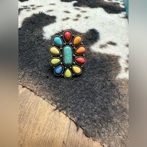 Faux Multi-Stone Cluster Ring